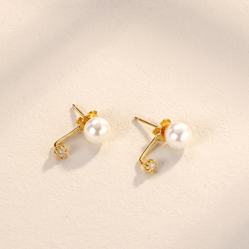 

Серьги-гвоздики с жемчугом для женщин, французский ретро-дизайн, стиль Ins, высококачественные серьги для женщин