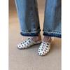 Niche design sense woven hollow Roman cool slippers women's 2025 new versatile one-pedal with skirt slippers