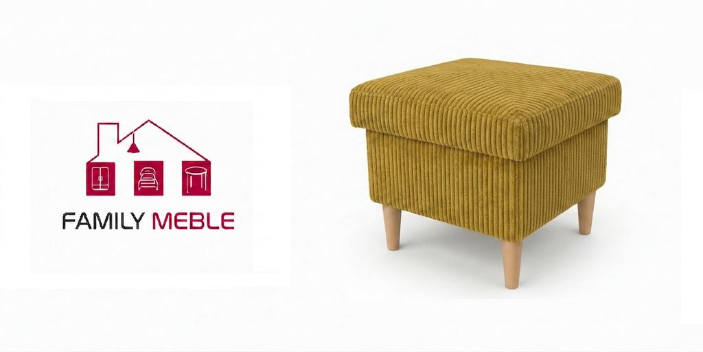 Sitzhocker ARI mit Stauraum und Cordbezug, auch als Fußhocker nutzbar – Family Meble