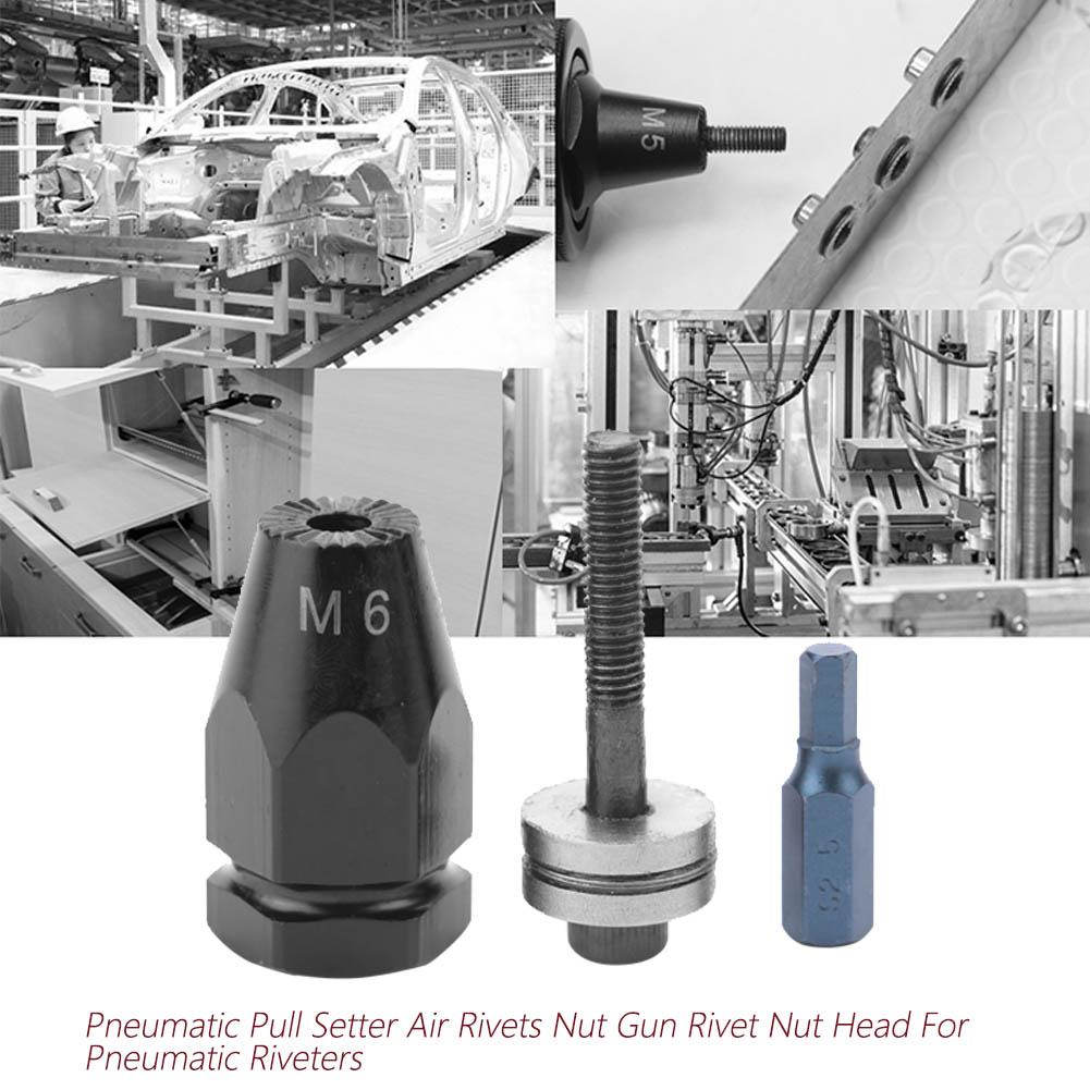 Pneumatic Pull Setter Air Rivets Nut Gun Rivet Nut Head (M6 Hex straight shank)