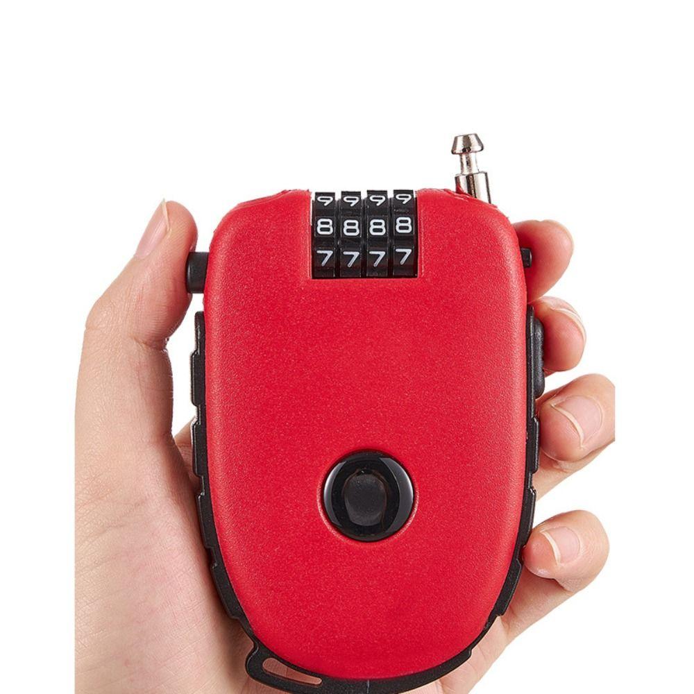 Retractable Motorcycle Helmet Lock 4 Digit Wheel Password Lock Coded Motorbike Padlock  Cycling