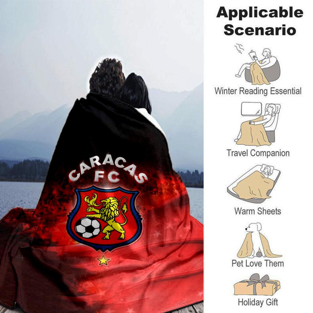 Caracas FC Print Flannel Blanket High Quality Warm Comfortable Cover for All Seasons Perfect for Gifts Home Decor