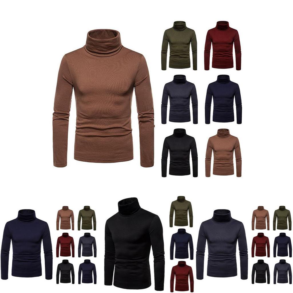 Cotton Thermal Mens Turtle Neck Skivvy Turtleneck Sweaters Stretch Tops Shirt