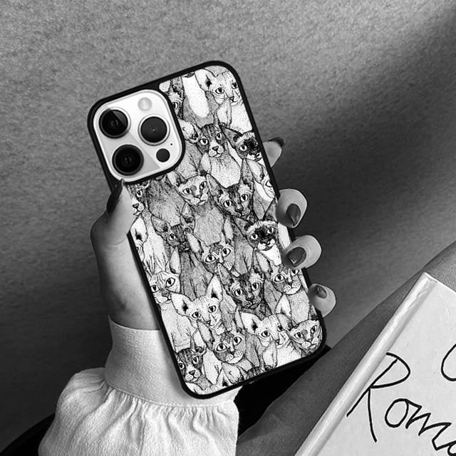 Custodia Cover per Telefono Gatto Sphynx per iPhone 17 Air 16 15 14 plus 11 12 13 pro max coque Shell Fundas