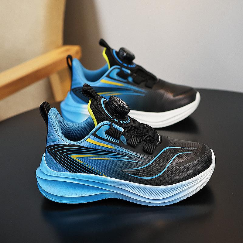 Boys' shoes 2025 summer new children's sports shoes medium and older children's rotating buckle girls' mesh step training shoes list