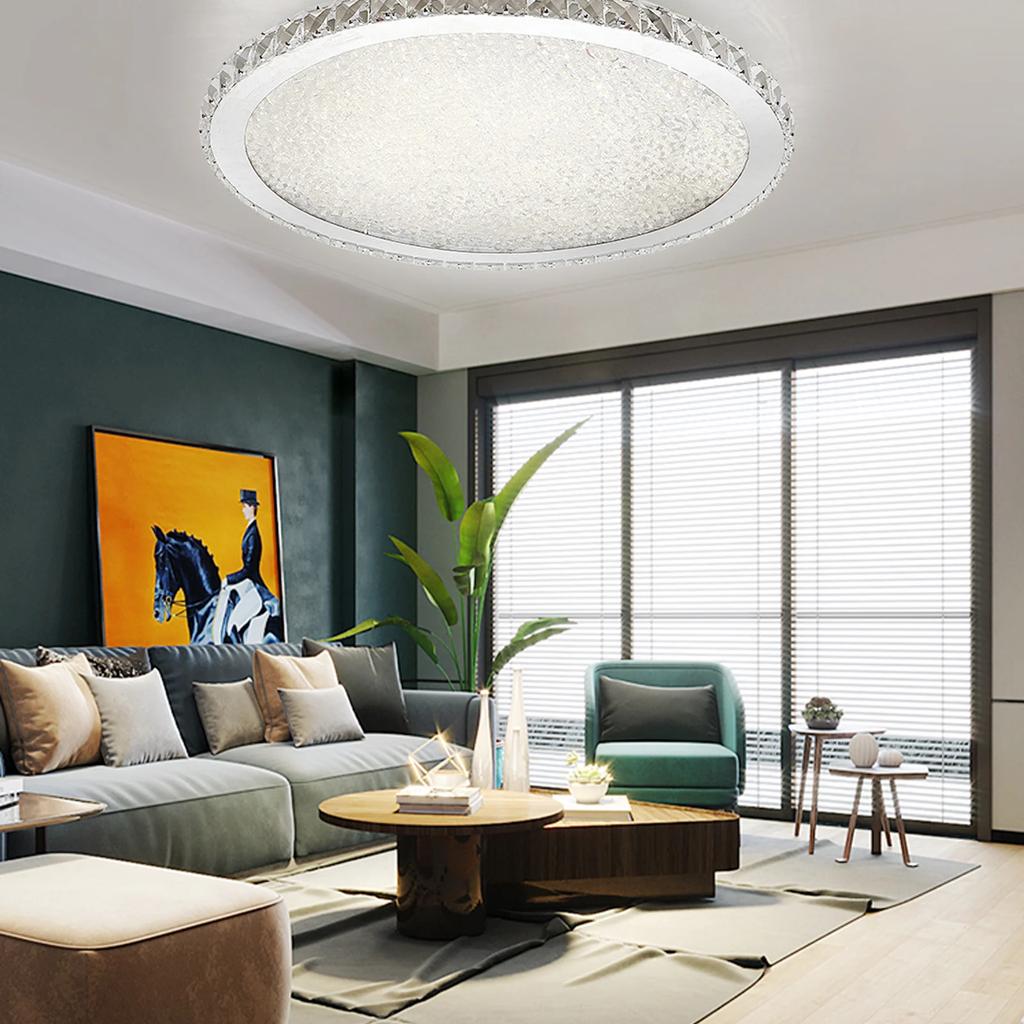 Luxury Crystal LED Ceiling Light Fixtures Modern Round Chandelier Bright Lighting for Living Room Dining Room Home Decoration