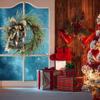 Artificial Christmas Wreath Vintage Farmhouse Artificial Front Door Ornaments Holiday Garland For Indoor Home Apartment Living