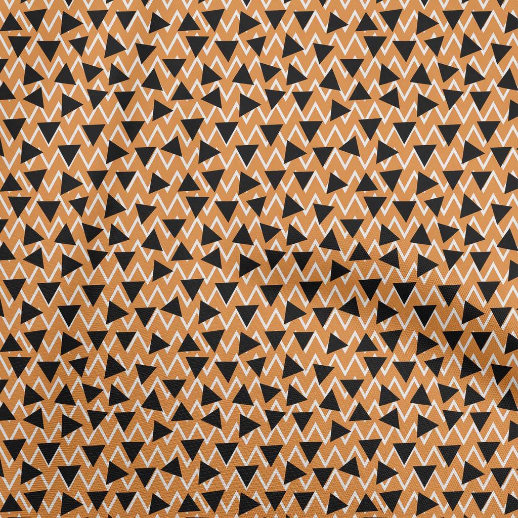 oneOone Cotton Flex Brown Fabric Geometric Triangle With Chevron Craft Projects Decor Fabric Printed By The Yard 40 Inch