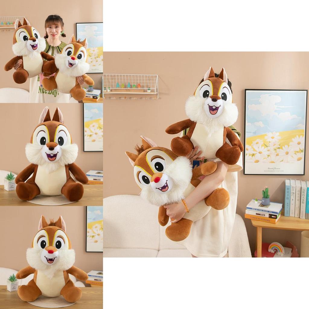 Adorable Plush Squirrel Doll Soft Cute Stuffed Animal Cuddle Pillow For Kids In Light Brown And Dark Brown Variants