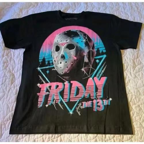 

Y2K Fashion Casual Logo Print Double-Sided Friday Drowned Jason Dual Sided Horror T-shirt Size Tee Short Sleeve T-shirt 4XL