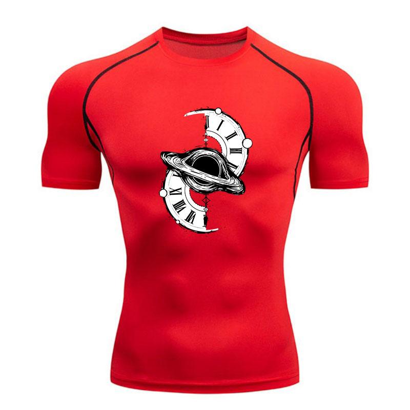Men's Quick Dry Compression Workout T-Shirt, Steampunk Clock