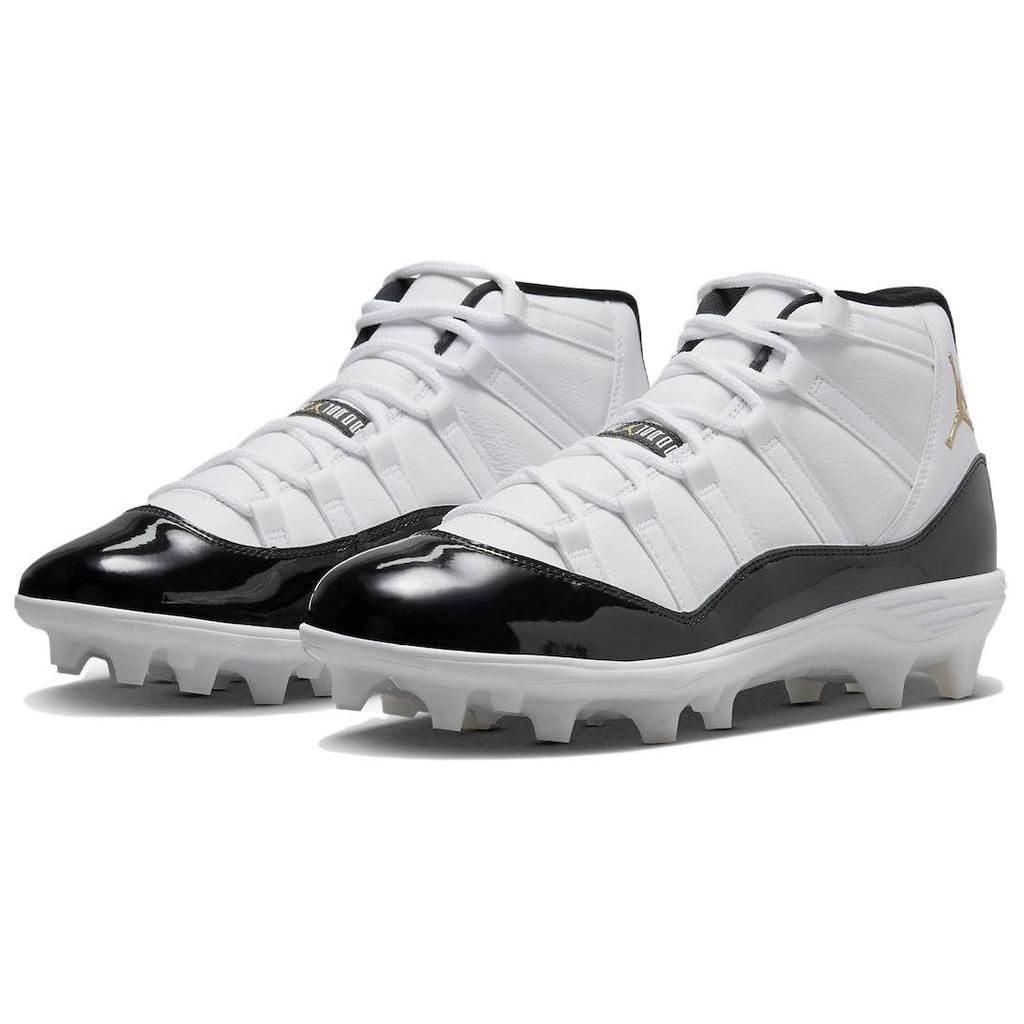 Scarpe da Ginnastica da Uomo Air Jordan 11 Mid TD Cleat Gratitude Bianco Nero Oro Metallizzato FV5374-107