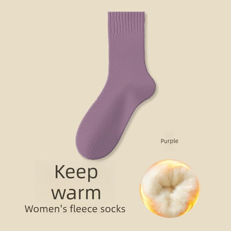 Damen Herbst und Winter Plus Samt Verdickt Warm Hoher Bund Hält Nicht Am Fuß An Schlaf Kaschmir Schlauchsocken