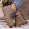 Women's autumn winter new flat bottomed retro single boots simple comfortable wear-resistant lace up short tube women's shoes