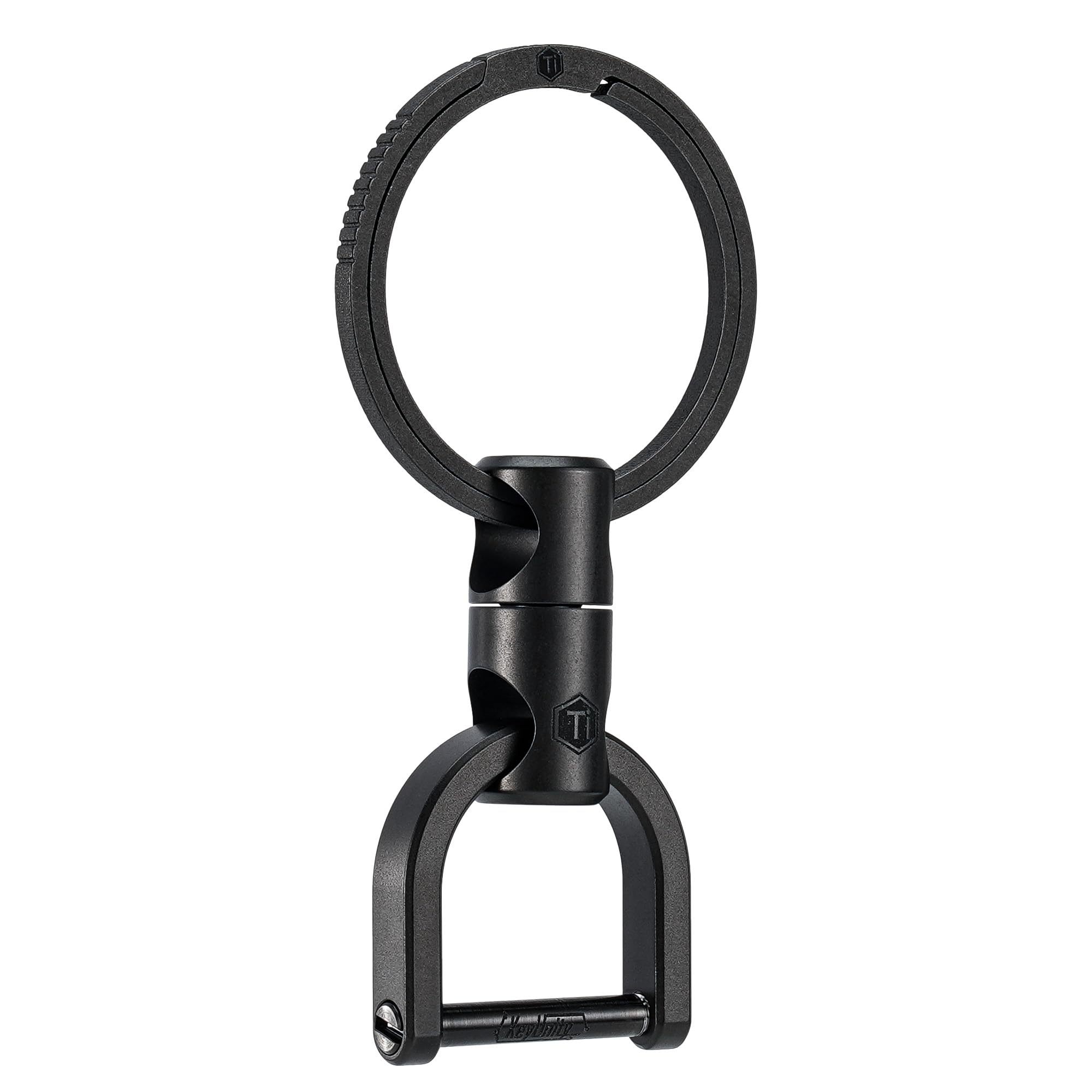 

KeyUnity Titanium Keychain with 360° Rotating Connector, Non-Separable, KA13LBK, Quick Release with Key Ring, Lightweight, Compact, Rust-Resistant, Ke
