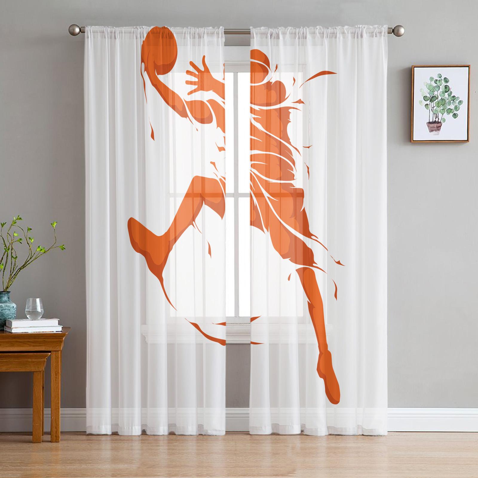 Баскетбольный мяч Тюль Прозрачные шторы для гостиной — фото 9