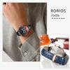 RORIOS Men's Watch, Genuine Leather Band, Colorful Big Face, Fashion Watch, Calendar, Multi-Hand Analog Quartz, Stylish, Cool, Sports Watch, Waterproo