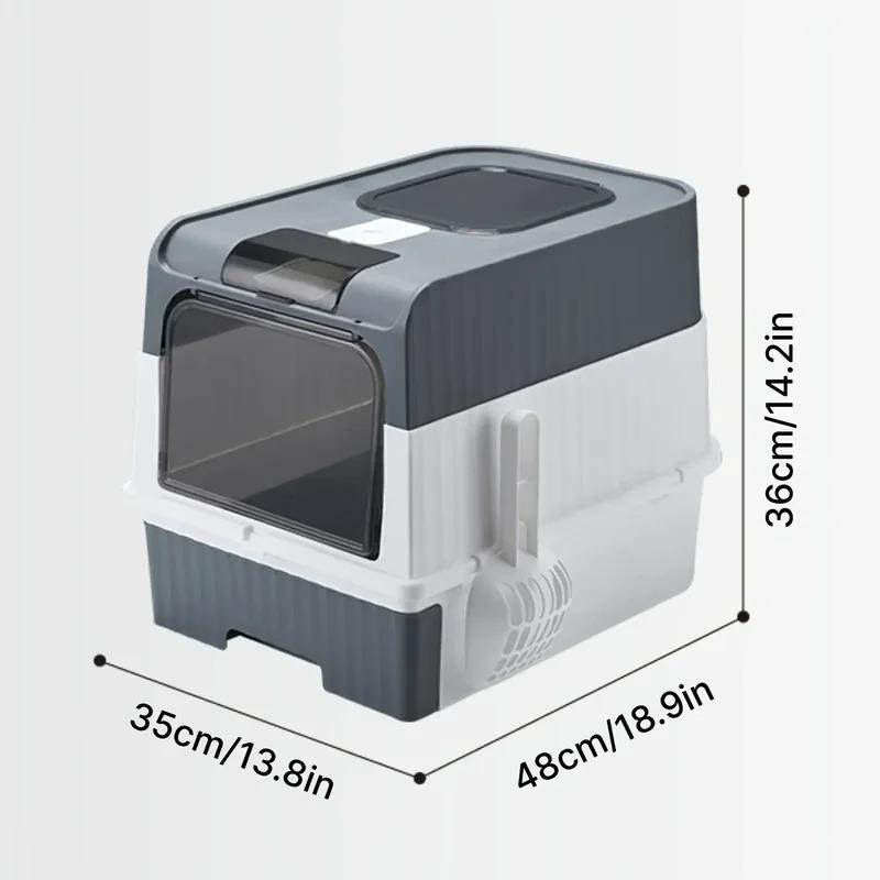 Fully Enclosed Cat Litter Box with Drawer, Odor Control Splash Proof Toilet, UV Sterilization, Large Hooded Kitty Litter Tray