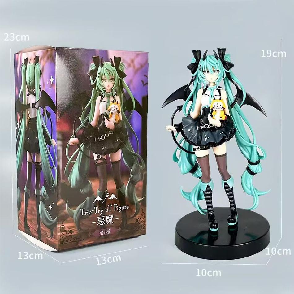 Anime Pequeño Diablo Hatsune Miku Hecho a Mano Pequeño Mapache Chuyin Ángel Oscuro Hecho a Mano Modelo de PVC Adornos Periféricos de Animación