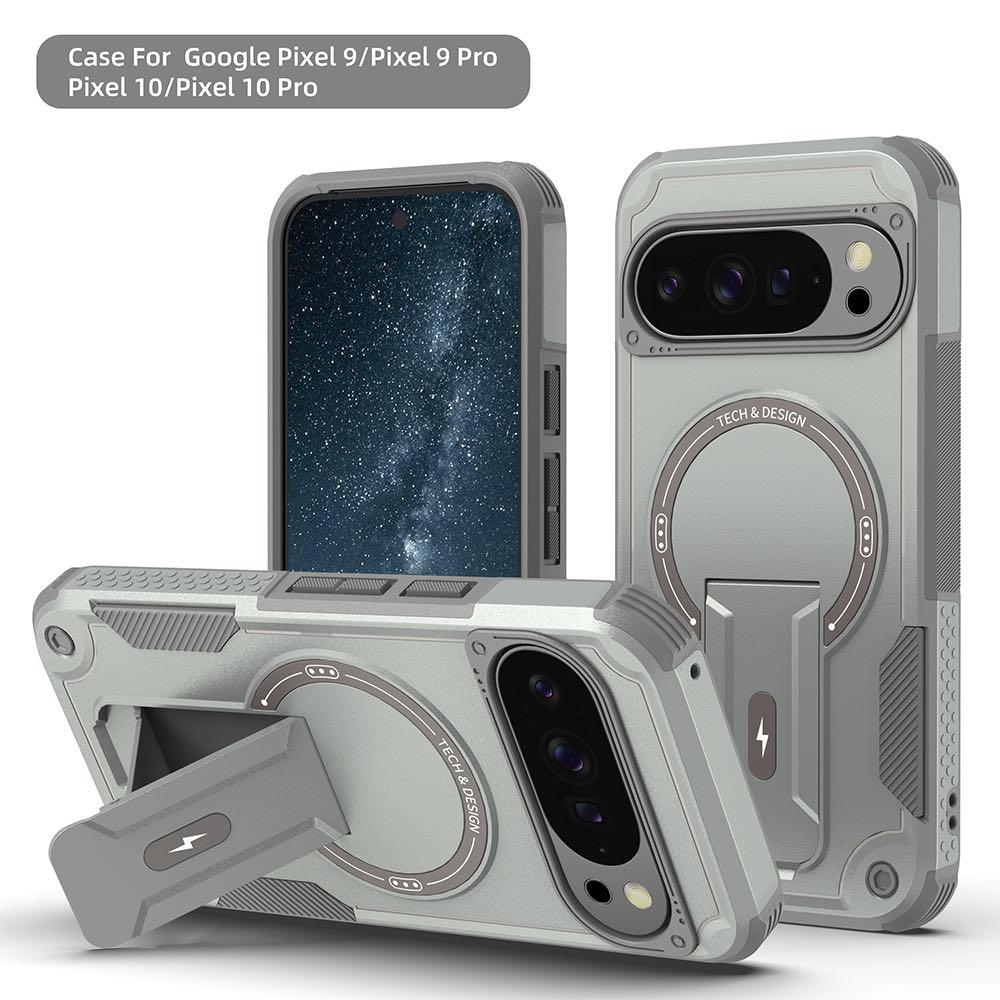 Armor Shockproof Magsafe Magnetic Protective Cover for Google Pixel 9 10 Pro Hard Folding Stand Wireless Charging Anti-fall Case