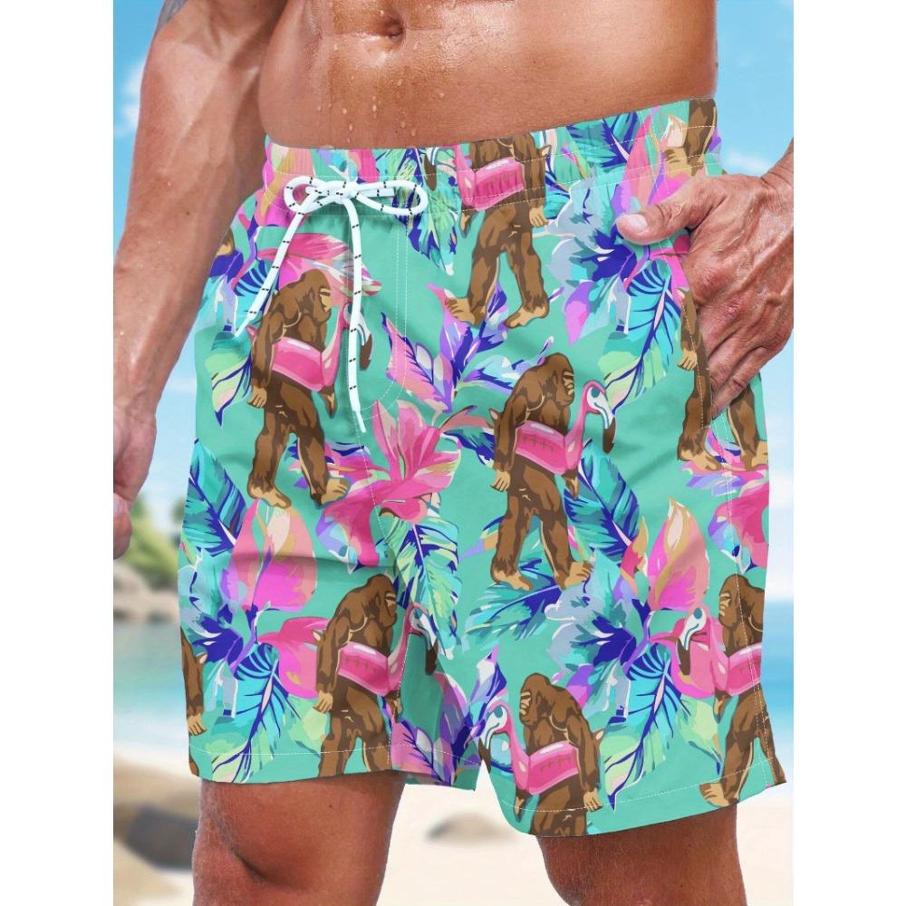 Summer Men s 3D Printed Beach Pants Fashion Versatile Breathable Trend Casual Vacation Style S