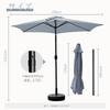 DEWEL Parasol Garden Parasol Windproof UV Protection Adjustable Angle Sunshade Water Repellent Foldable Easy Opening and Closing Beach Parasol Iron