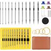 Interchangeable Tunisian Crochet Hook Set (3mm-10mm, 6 Inch),12 Piece Aluminum Ergonomic Hooks with Cables for Afghan, Knitting, Knooking & Stitch,