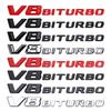 Compatible with Mercedes-Benz V8 BITURBO: Fender Side Emblem, Twin Turbocharger, Rear Emblem, Lettering, and Car Stickers.