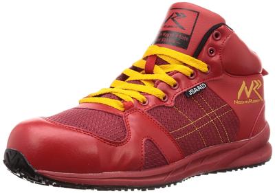 Work Shoes Hyper with Toe 3E [Nisshin Rubber] V#906MG Oil-resistant, Anti-slip, Lightweight, Cap, Men's, Red, 26.5 Cm,