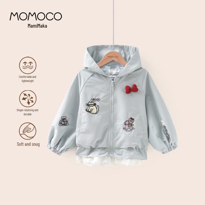 

MOMOCO Girls Blue Cute Cat Hooded Jacket 140