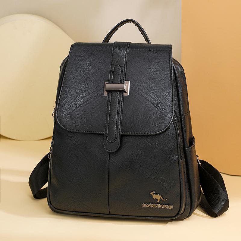 Soft Leather Backpack Women's Backpack Commuter Large Capacity Shoulder Bag