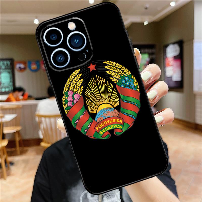 Belarus Flag Coat of Arms Case For iPhone 17 Pro Max 16 15 14 11 12 13 Mini Plus 16e 17 Air Bumper Cover Accessories