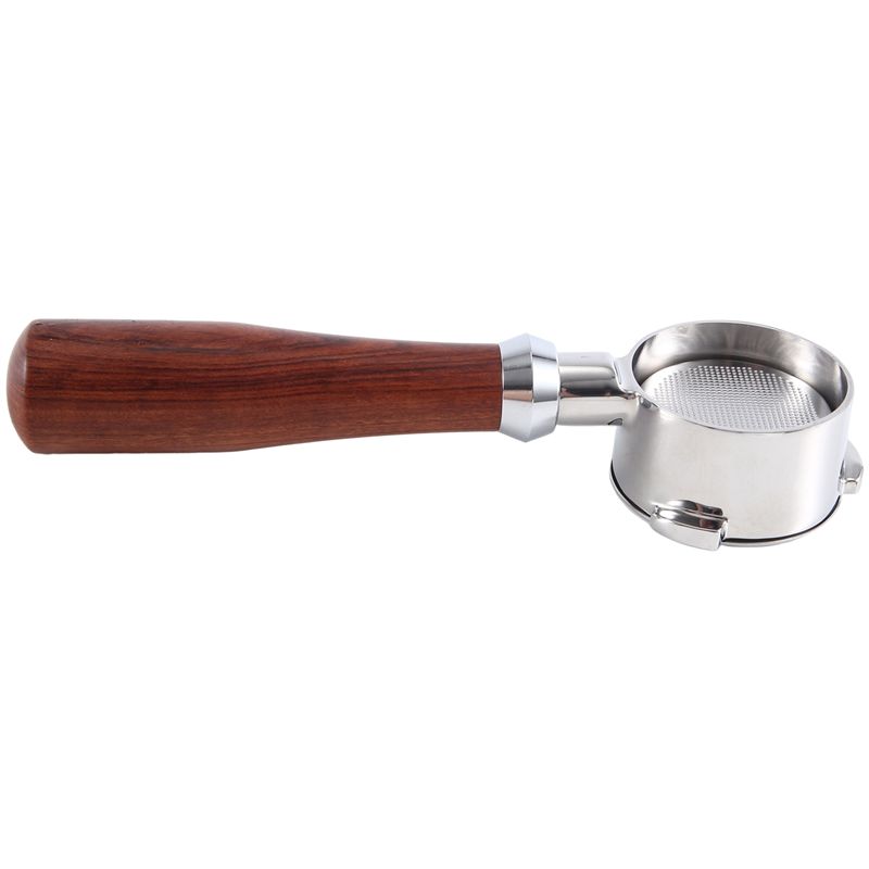 A20F-1 Piece 54Mm Bottomless Portafilter Espresso Machine Wooden Three Ear Handle Portafilter Removable Tool For 870/875/878/880