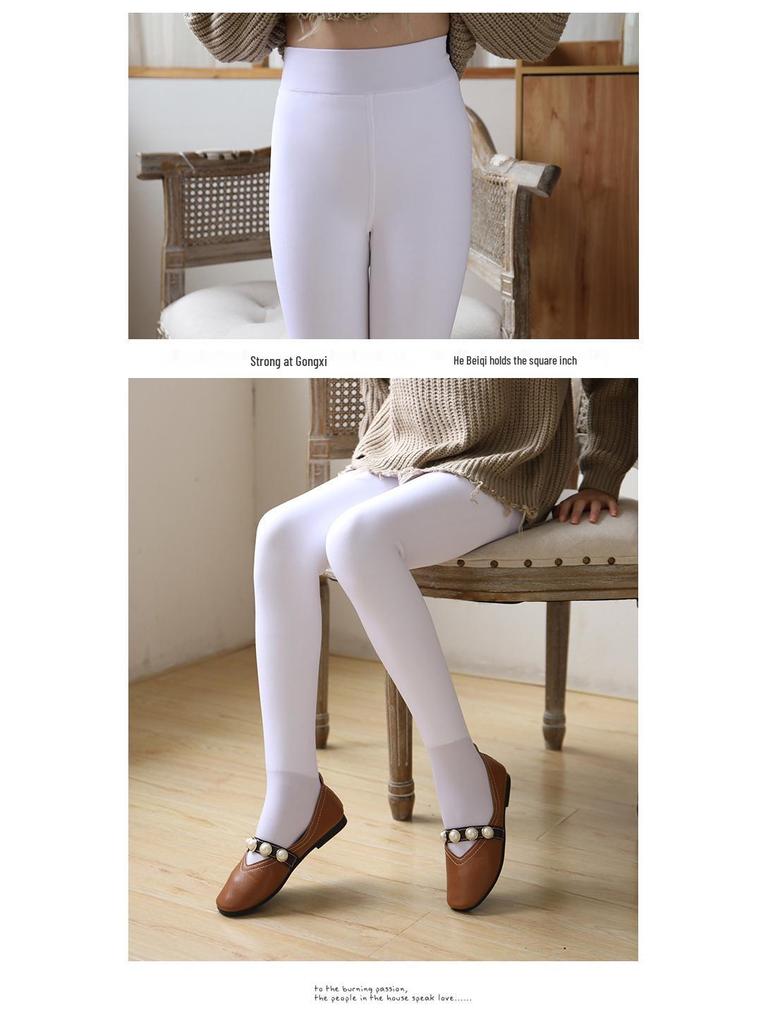 Girls' Winter Velvet Thickened Flesh-Colored Anti-Pilling Dance Pantyhose