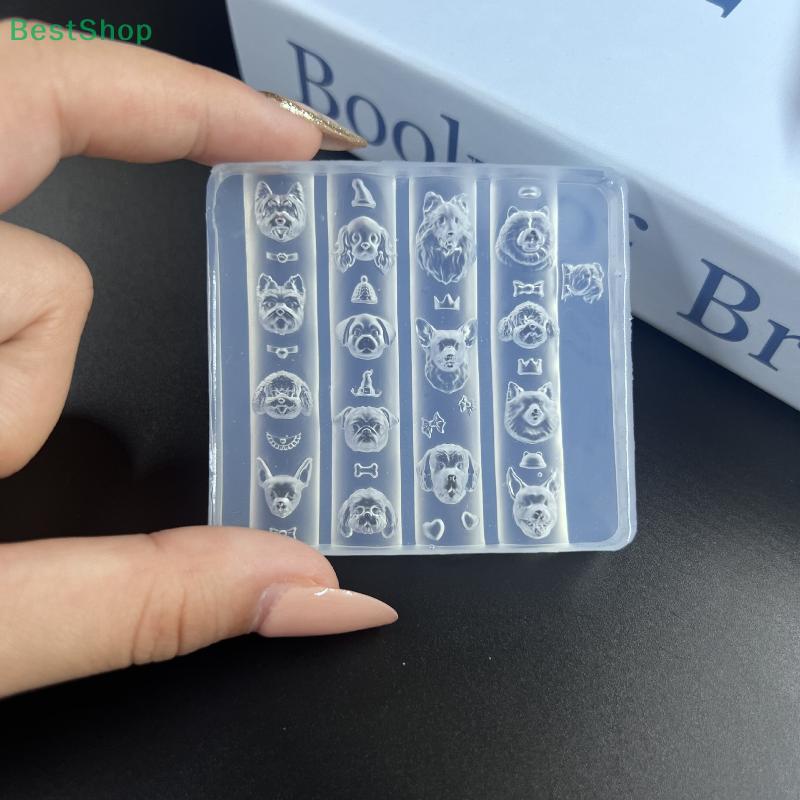 3D Silicone Nails Molds Relief Puppy Design DIY Nail Art Decor Transparent Manicure Template