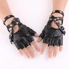 Women's Cool Punk Leather Dance Gloves for Nightclub and Performance