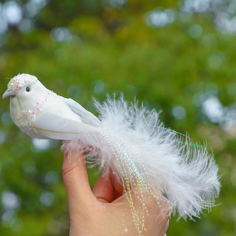 4 buc/set de primăvară stil pastoral simulare pene de pasăre coadă lungă mătase aurie păsări de dragoste curte grădinărit