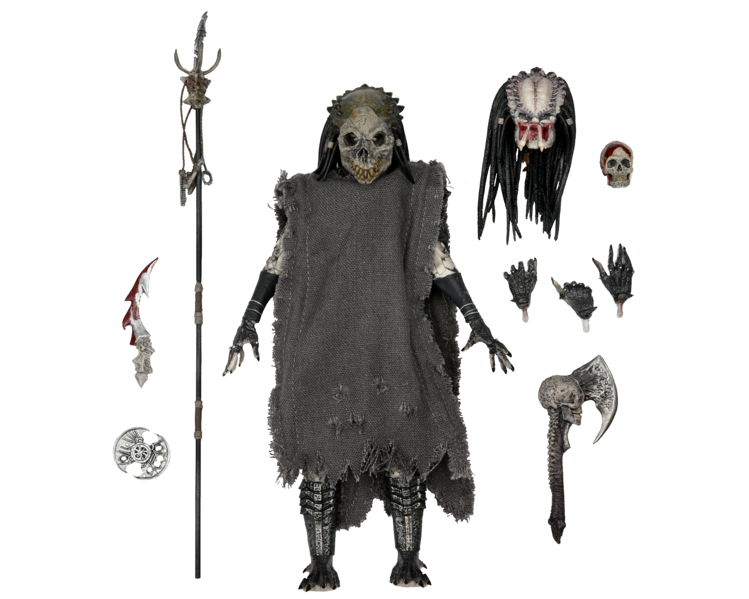 Официальная 7-дюймовая экшн-фигурка NECA Хищник Шаман Ultimate.