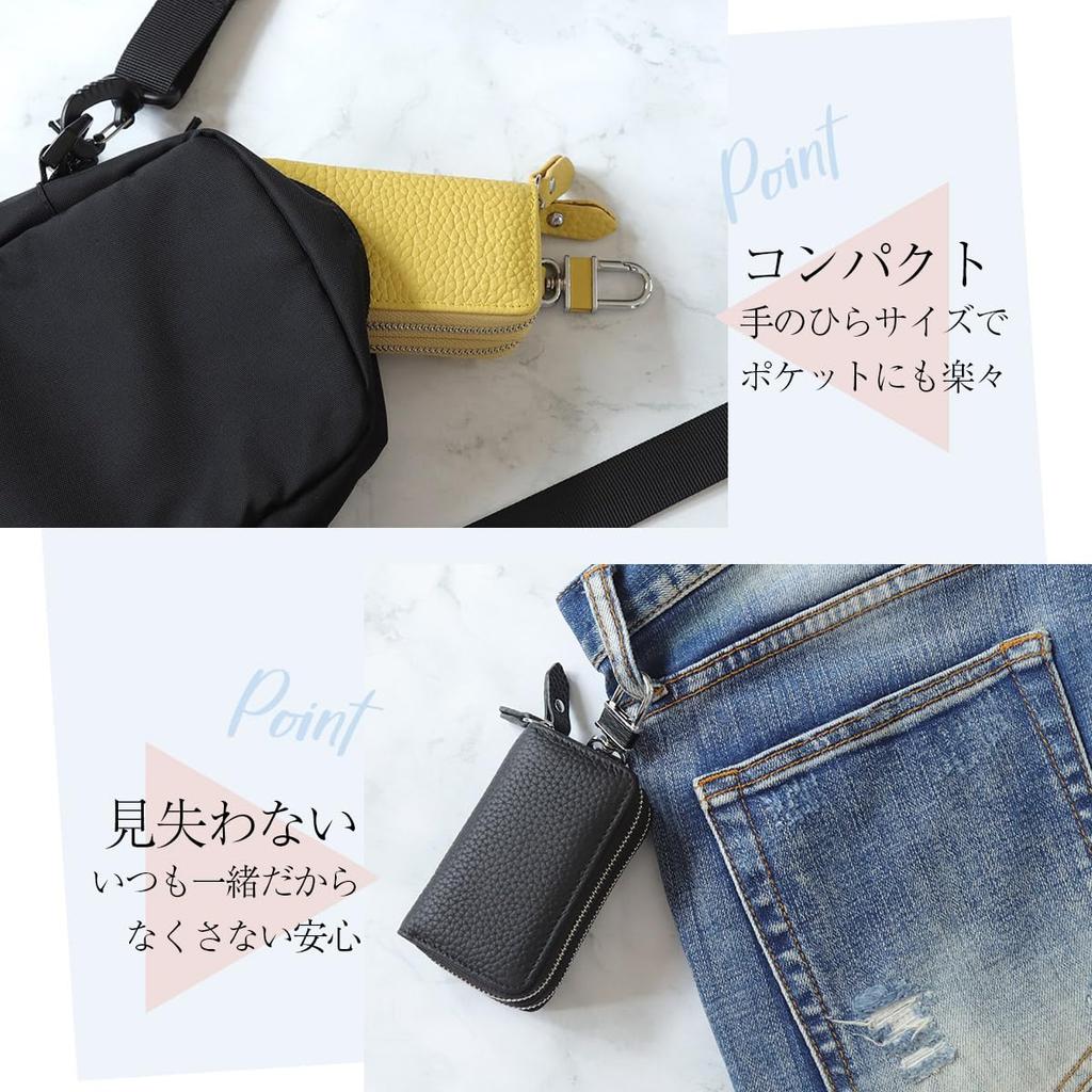 Big Brave Smart Key Hält 2 Doppelte Original für Herren und Schwarzes Etui, Schlüssel, Reißverschluss, Leder, Damen, Etui-ren-4,