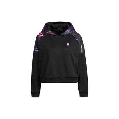 Neo Graphic Letter Print Hoodie Women Hoodie Black IA6807