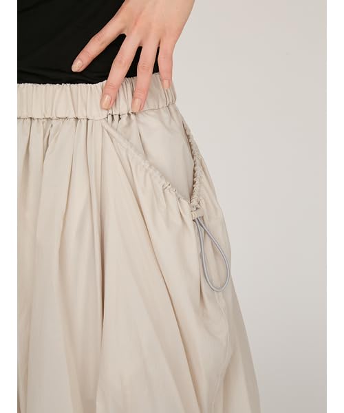 Emi Tucked Drawstring Volume LGRY Women's Skirt, 13WFS254079,