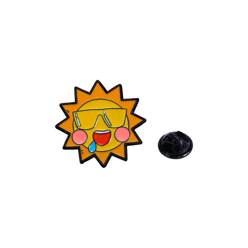 Popular original sunglasses, sun summer cool brooch, cute cartoon vitality creativity, dripping oil, spike needle badge