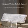 Z99 Transparent Bluetooth Crystal Keyboard & Mouse Set - Silent Mechanical, Multi-Mode, Perfect for Girls' Office.