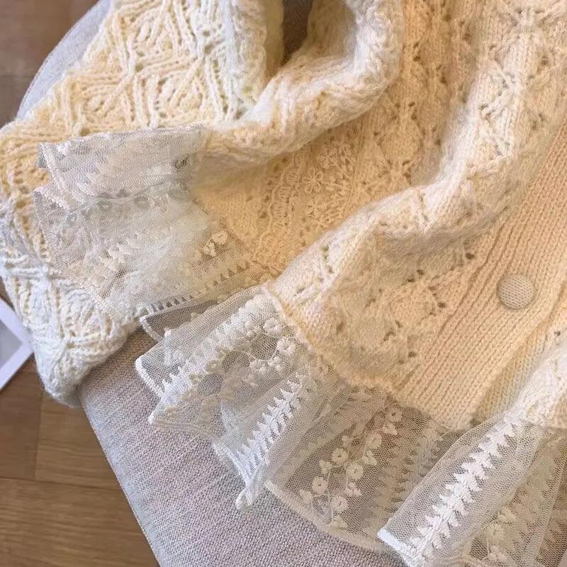 Girls' Spring/Autumn Knit Cardigan: Elegant and Delicate Sweater Jacket