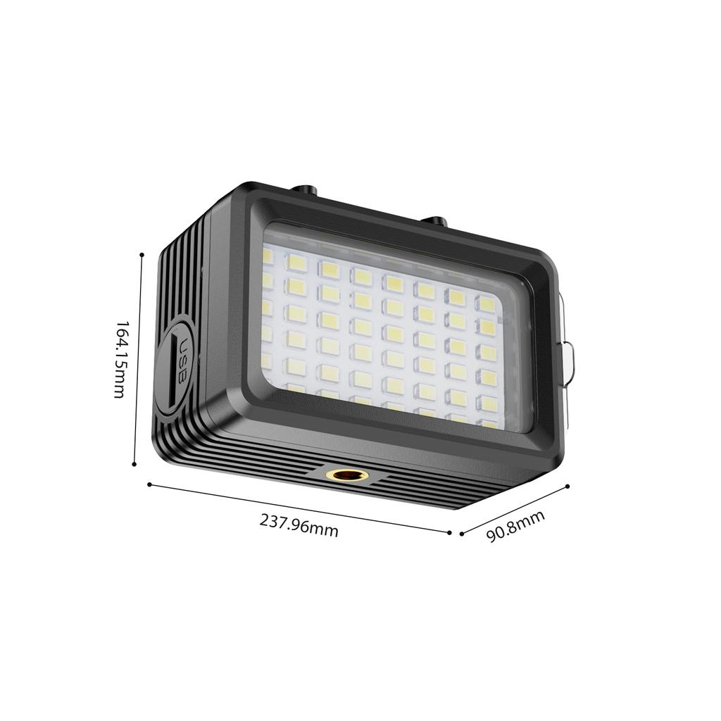 Underwater LED Fill Light 5W Diving Light Kit 2700K-5600K Built-in Battery 40M/130ft Waterproof