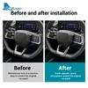 Real Soft Carbon Fiber Sticker For Ford Mustang GT 2024 2025 LHD RHD Car Steering Wheel Button Frame Interior Trim Accessories