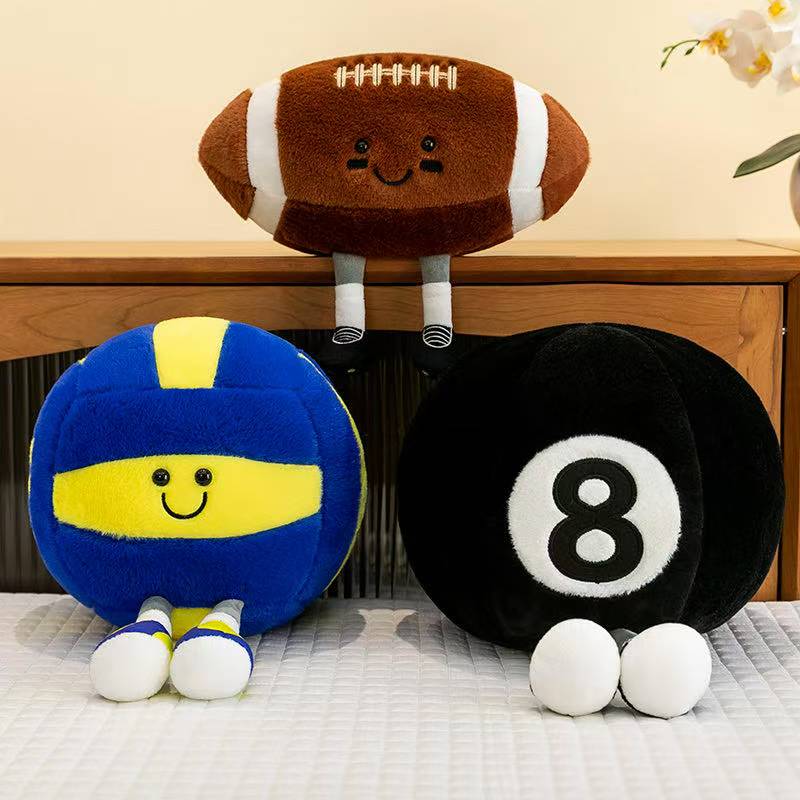 Latest Football, Basketball, Rugby Doll Kawaii Plush Toy Doll Cartoon Anime Cute Children's Birthday Gift Doll Christmas