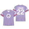 Women Fashion Jersey Style Casual Sports Top V Neck Loose Fit Short Sleeve Lightweight Pullover Shirt with University Logo and Number Print