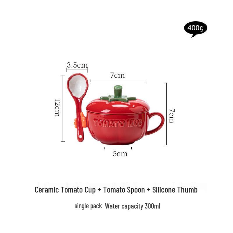 Adorable Pumpkin Ceramic Mug Set with Lid & Spoon for Students