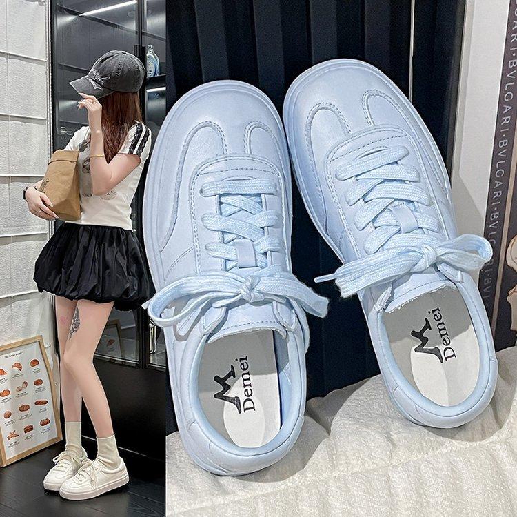 Leather version~ Little White Shoes Women's 2025 Summer New Versatile Shows Feet Small Breathable Student Flat Bottom Casual Single Shoes Women